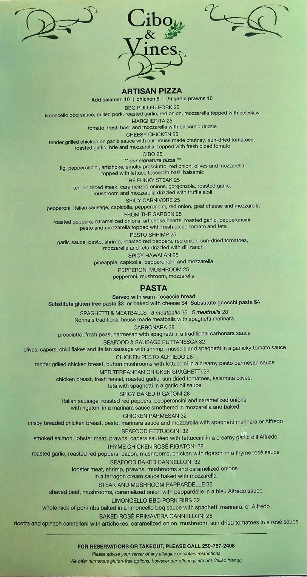 image of food main menu part 1