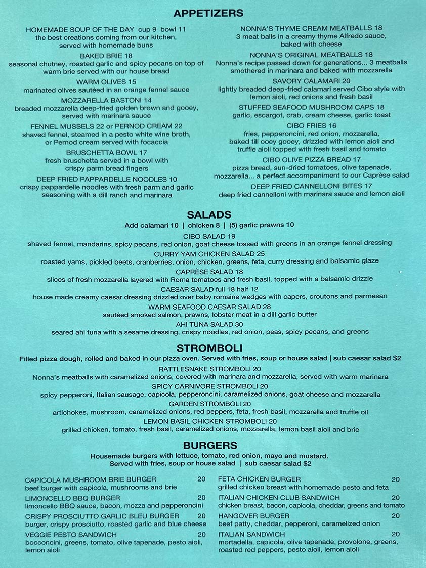 image of food main menu part 1